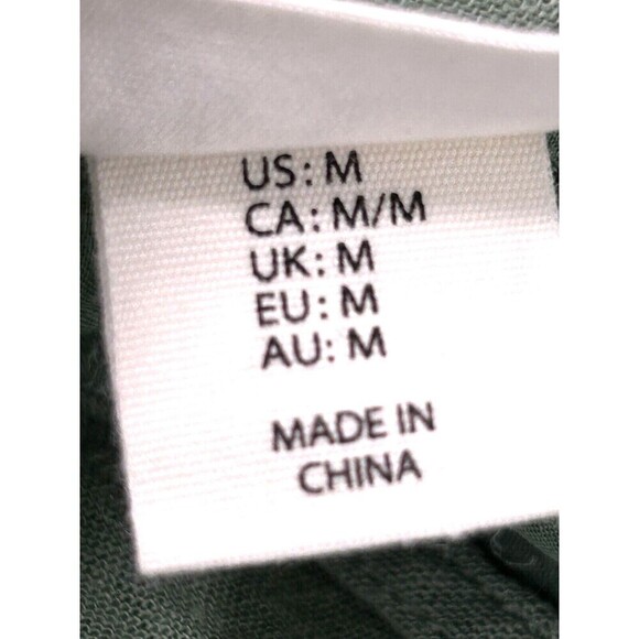 Nicole Miller M Dress Sage Linen Blend Tiered Maxi Boho Cottage Flowy Lagenlook - Picture 10 of 11